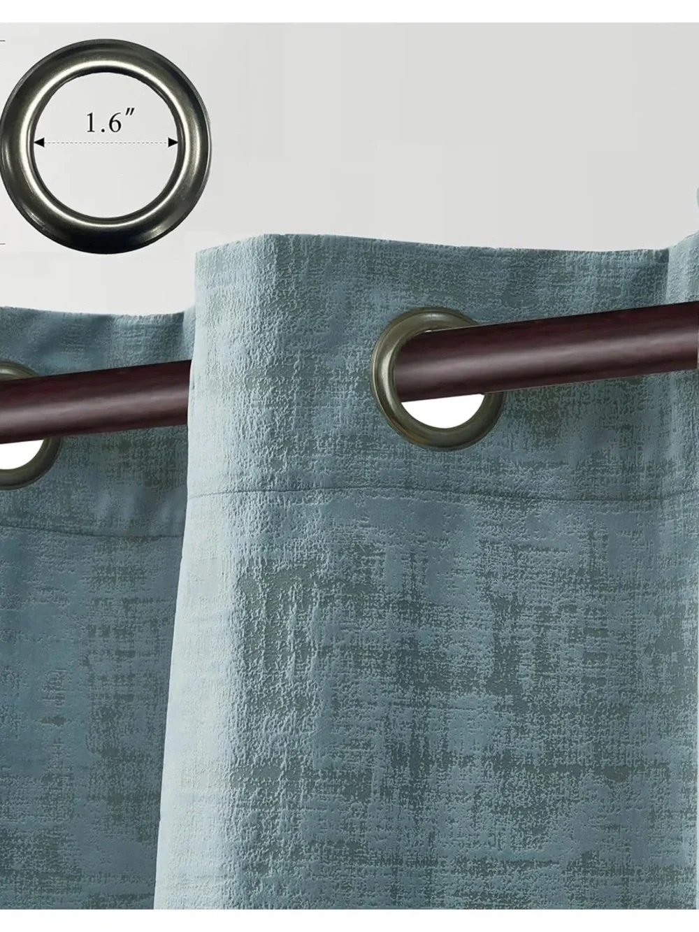 100x108in blackout blue curtain set